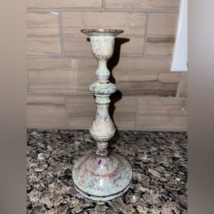 TWO TONED METAL CANDLE STICK